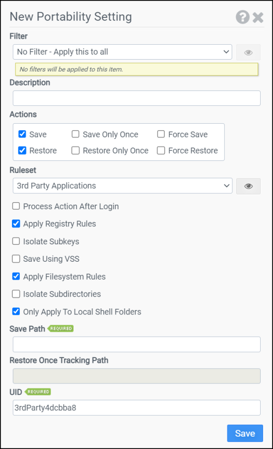 Portability Settings